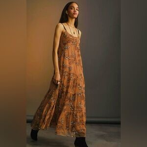 NWOT Maeve (Anthropologie) | Sequined Tulle Midi Dress